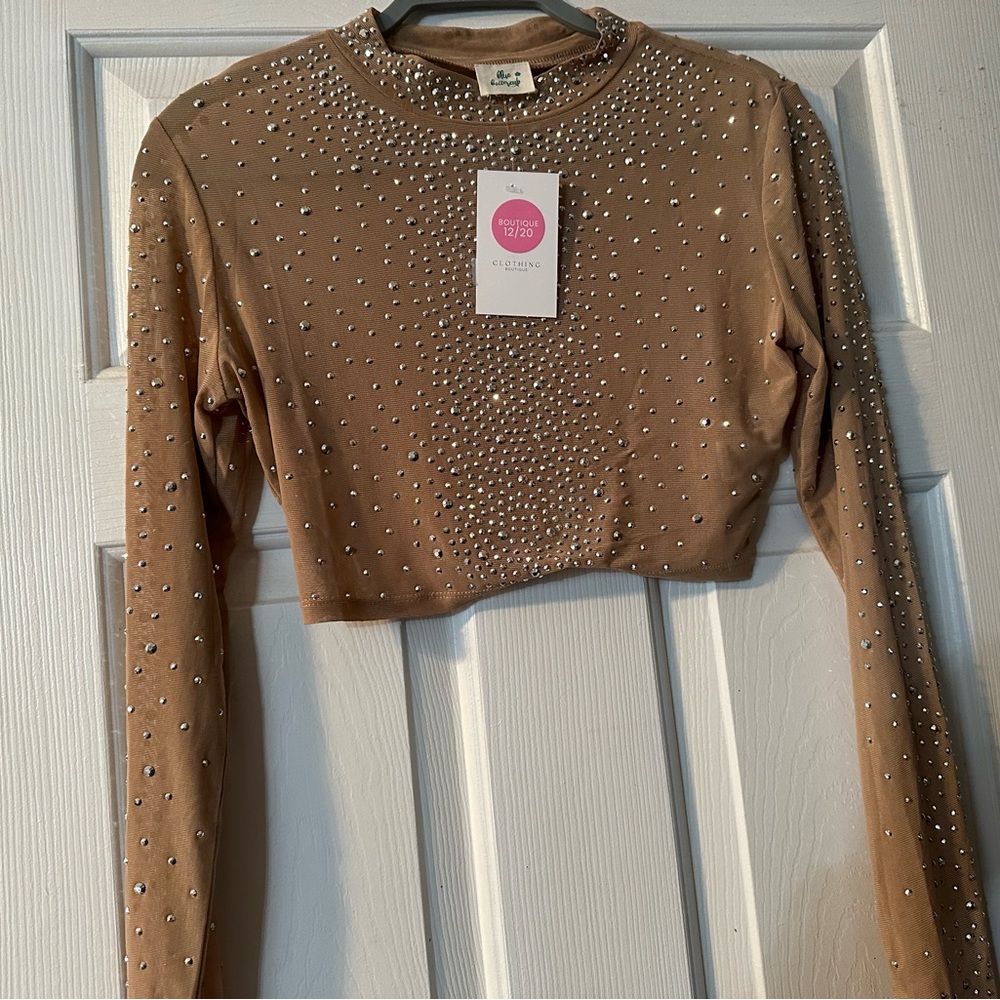 Crop sequined top